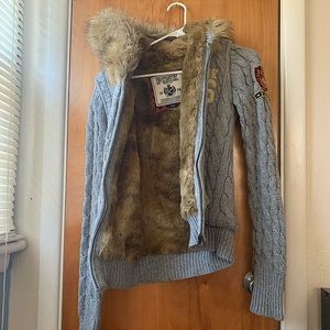 victoria’s secret big mountain heart fur hoodie